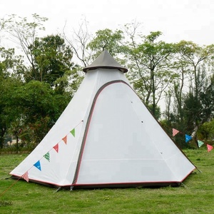 Tente de camping à double couche pour 4 personnes, 4 saisons, vente en gros, tente pyramidale de plein air, tente <span class=keywords><strong>tipi</strong></span> à cadre en A, tente pour adultes - Product Image 4