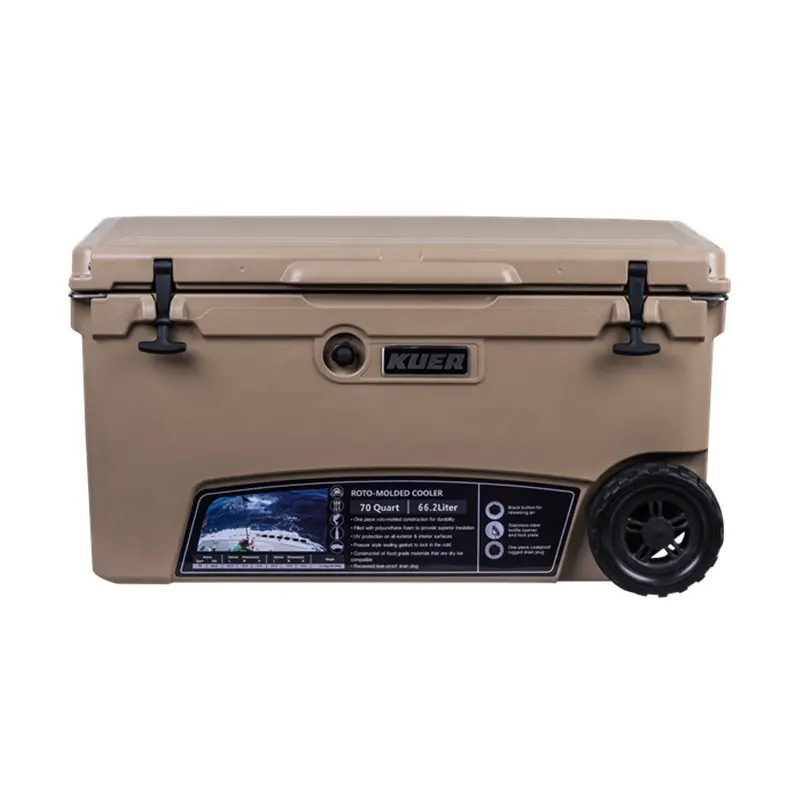 Rotomold ice cooler camp cooler box picnic ice chest cooler con ruote