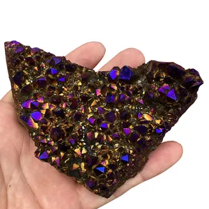 Оптовая продажа, маленький блестящий натуральный камень ангела aura spirite quartz crystal geode cluster