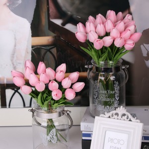 Fiore Artificiale Realistico di Tulipano Rosa Polveroso da Bangkok, Decorazioni per Abiti da Sposa Fatte a Mano in PU, Prodotto per Negozio Online - Product Image 2