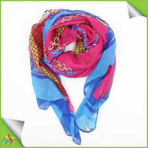Soft Scarve flor Floral para mujer de moda playa bufanda de la gasa - Product Image 1