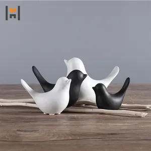 Opaco bianco e nero di ceramica della decorazione uccello per il campione decorazione della casa