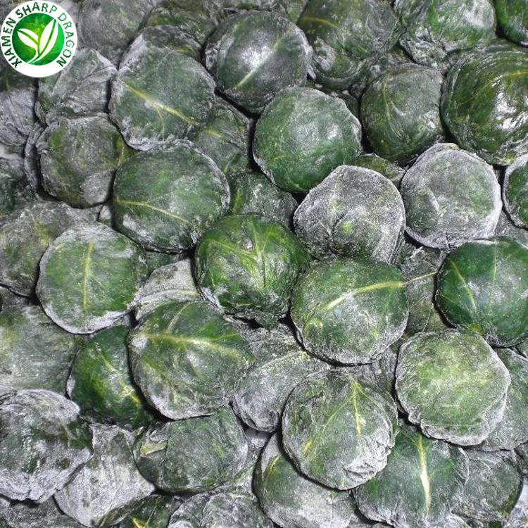 BQF Bulk china organic bagged frozen bag of season fresh chopped leaf spinach spiral draining balls brick in box package