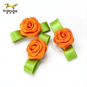 Decorative Ribbon Cheap Wholesale Handmade Satin Ribbon Rose Flower For Perfume Bottle Decoration