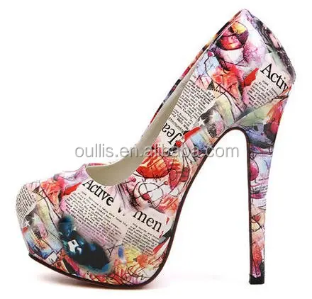 Zapatos de plataforma coloridos para mujer, zapatos de tacón alto, venta al por mayor, PY2546