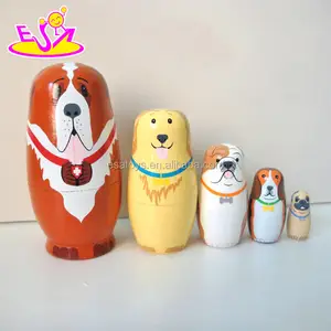 Tùy chỉnh nga matryoshka chó bằng gỗ búp bê cho trẻ em W06D096