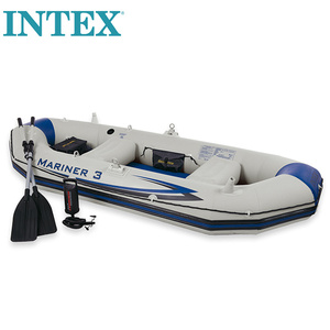 Intex serie professionale <span class=keywords><strong>Mariner</strong></span> 3 Set gonfiabile Sport Yacht per la pesca alla deriva in plastica resistente barca a remi per esterni