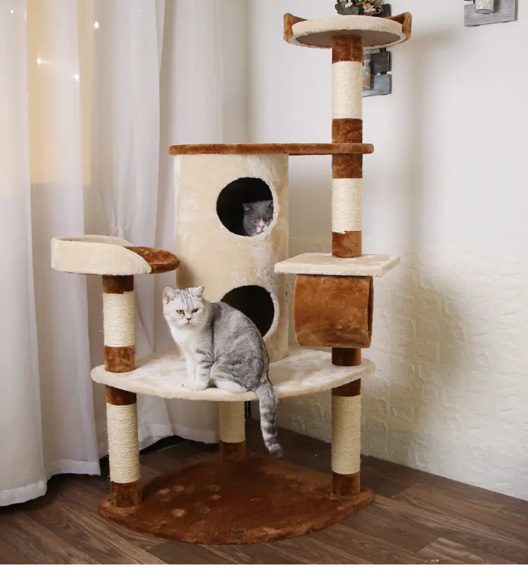 Arbre à chat de luxe nouveau Design, produits pour animaux domestiques, grand arbre à chat en bois, tour d'escalade pour chat, livraison gratuite