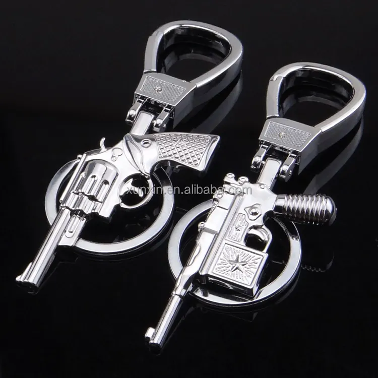Mini pistolet modèle porte-clés en alliage de Zinc jeu modèle pistolet forme porte-clés hommes armée ventilateur métal Miniature modèle porte-clés