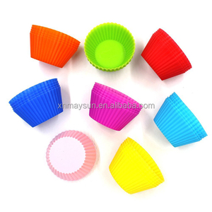 <span class=keywords><strong>Silicone</strong></span> Fodere Del Bigné Rotonda Casi Riutilizzabile Cottura Tazze Della Focaccina Stampi Set - Product Image 3