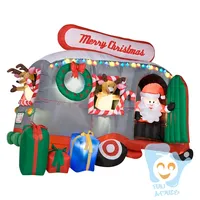 キャンピングカー付きクリスマスデコレーションインフレータブルエアブローサンタ