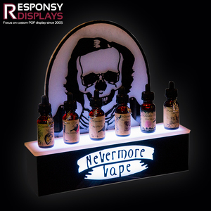 Estante de exhibición de licor de encimera de acrílico con estantes iluminados con LED para escaparate de botellas de vino de whisky de vodka en tienda minorista - Product Image 1