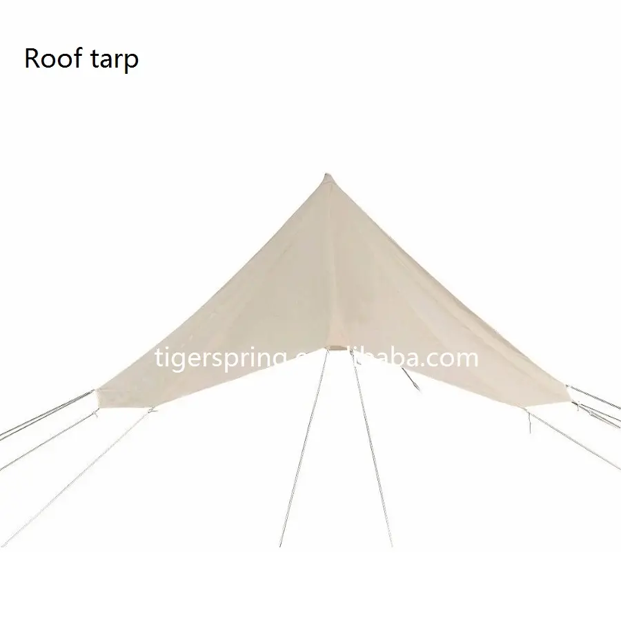 Палатка-колокольчик из хлопчатобумажной ткани с водонепроницаемой крышей и защитой от дождя