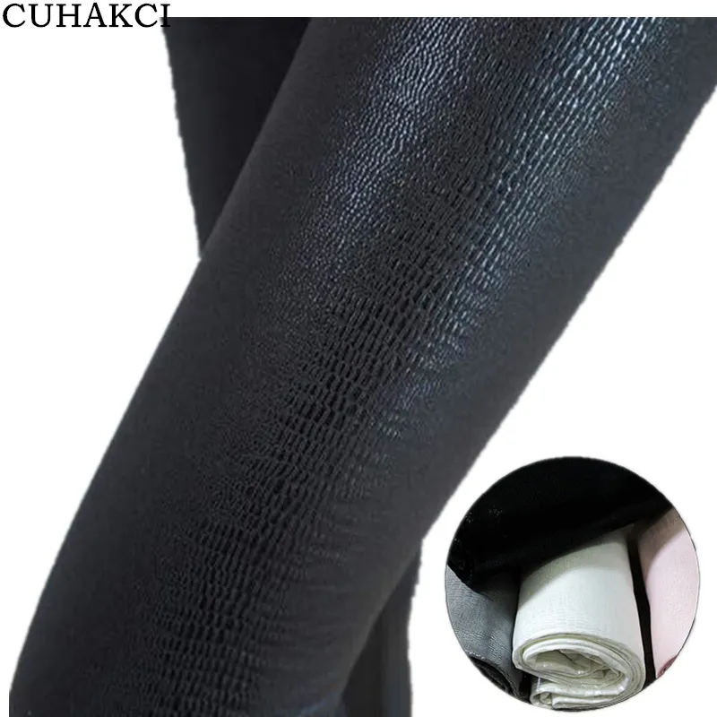 CUHAKCI Hot Sale Snakeskin Pattern PU Leather Slim Leggings Women High Elasticity Stretch Quality Matte Black Colors Pants