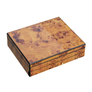 Boîte de <span class=keywords><strong>montre</strong></span> de poche en bois finition brillante, coffre de rangement avec cartes en papier avec tiroir inférieur - Product Image 1