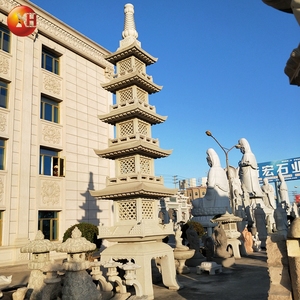 En gros Super populaire jardin extérieur décoratif Style japonais pierre naturelle 5 <span class=keywords><strong>Layd</strong></span> haute haute lanterne pagode - Product Image 5