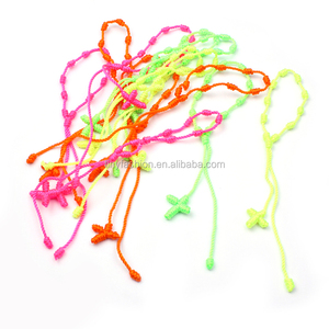 Braccialetto <span class=keywords><strong>Rosario</strong></span> Economico in Corda Annodata Multicolore per Donne e Uomini - Product Image 1