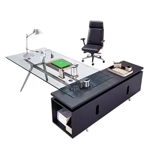 Tempered glass office desk glass desk (F-27)