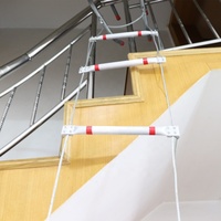 Échelle pliable de 5M, corde métallique en acier à deux sol, pour les outils d'urgence et d'évacuation, 1 pièce