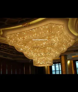 Grote Size Plafond Verlichting Moderne Kristallen Banket Hall Hotel Kroonluchter