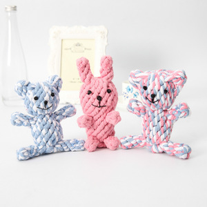 Giocattoli fatti a mano su ordinazione della corda del cane dell'animale domestico dello spazzolino da denti del cotone fatto a mano durevole sveglio all'ingrosso - Product Image 2