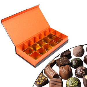 Boîtes d'emballage de confiseries imprimées de logo de vente au détail personnalisées Boîtes cadeaux pliantes de luxe haut de gamme truffe chocolat Saint <span class=keywords><strong>Valentin</strong></span> - Product Image 3