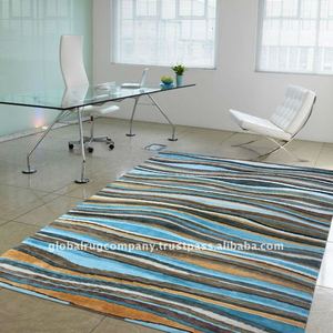 Handknotted len/lụa đống thảm hoặc thảm hiện đại sọc mô hình làm bằng tay trong Ấn Độ màu hồng Non-Slip vừa đống khu vực thảm & Bộ - Product Image 4