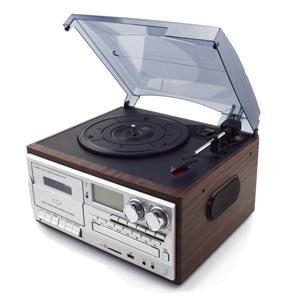 Lecteur de disques vinyle tout-en-un en gros avec CD, fonctionnement facile, cassette, USB, carte, radio et enregistrement pour la maison et le bureau - Product Image 2