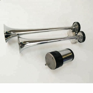 Luid 118dB 2/Dual Trompet Trein Luchthoorn met Compressor Volledige Compleet Systeem/Kit Chrome, 12 V - Product Image 2