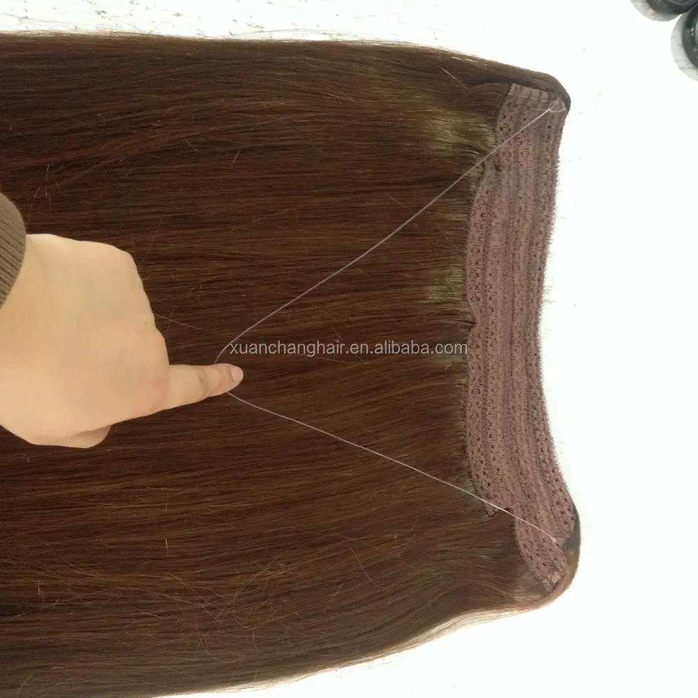 Hot sell brazilian hair flip out hair fish wire hair extension