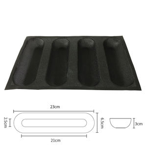 Moldes de silicona para hornear pan para uso doméstico, bandejas de horneado de pan, 4 loaves, formas de perros calientes, moños de malla abierta - Product Image 2