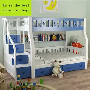 Наборы мебели для детской спальни Современная твердая деревянная двухъярусная кровать для детей