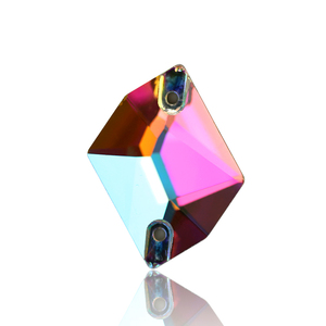Strass à coudre en verre AB K5 forme cosmique, cristal AB, à dos plat, pour robe de mariée, vêtements, artisanat DIY - Product Image 4