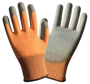 Los más baratos ANSI A4, venta al por mayor, 13G, gris, PU, gris, HPPE, mezcla de fibra de vidrio, guantes de trabajo resistentes a Cortes - Product Image 2