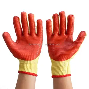 High quality rubber coated cotton safety working latex manufacturer gloves for Construction