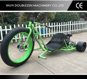 Gaz güç motorlu Üç tekerlekli drift bisikleti yeşil