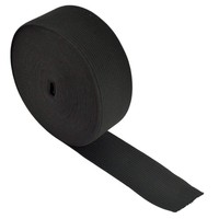 Bande élastique tricotée à coudre noire et blanche pour vêtement