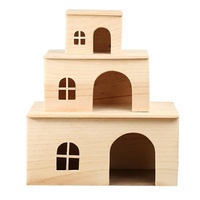 Maison en bois pour hamster Niteangel avec fenêtre, cachette pour chinchilla et cochons d'Inde