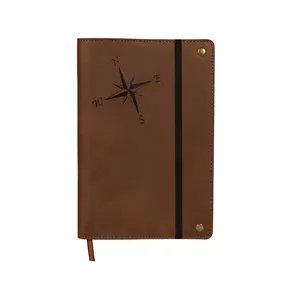 Personalize Refillable Lined Paper Writing Leather Journal Diary With Elastic Strap Band For Business Customize Notebook