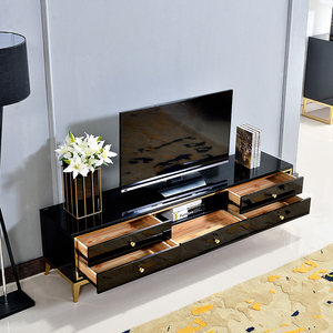 <strong>Black</strong> Tv Stand Modern Living Room 6 Drawers Furniture Unit Contemporary Home Furniture Tv <strong>Cabinet</strong> - Product Image 3