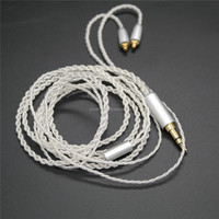 6N silvered MMCX-cable de repuesto para auriculares, para Shure/Westone/cuatro, SE215/SE535/SE325/UE900