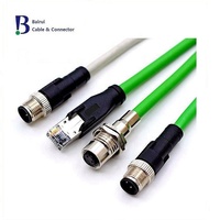Câble droit M12 4 positions capteur circulaire IP67 étanche Signal Ethernet connecteur mâle codé en D alimentation en laiton surmoulé