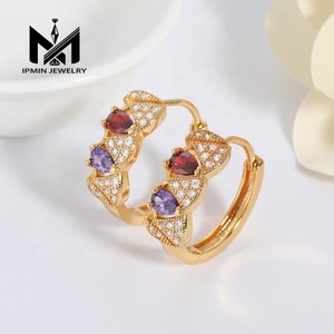 2019 nuovo Design classico oro 18K platino orecchini <span class=keywords><strong>gioielli</strong></span> da sposa con pietre di zircone alla moda eleganti realizzati in lega - Product Image 2