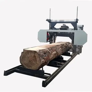 Horizontal Band Saw Mobile Sawmill MJ1000E for Cutting Wood to Planks By Electric Control