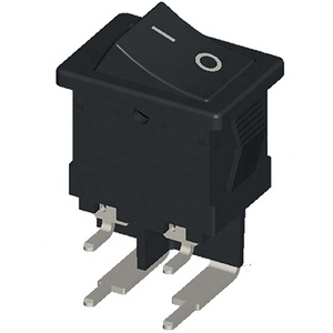Saklar <span class=keywords><strong>Rocker</strong></span> 90 Derajat Persegi Panjang DPDT 4-pin/terminal On-off Sudut Kanan Pemasangan PCB dengan Penutup PVC IP67 Tahan Air <span class=keywords><strong>UL</strong></span>/cUL VDE KC - Product Image 1