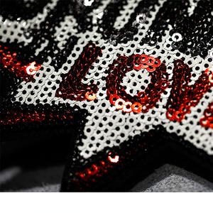 カスタムデザイナーロゴレタースパンコール刺繍パッチシェニール花アップリケパッチ刺繍ビーズラインストーンパッチネームバッジ - Product Image 5