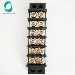 CE 30A 300V 9.5mm pitch 22-14AWG 6P blok terminal penghalang baris ganda