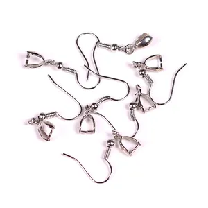 Crochets de boucles d'oreilles en acier inoxydable, crochets de boucles d'oreilles en alliage, perles de pendentif pour la fabrication de bijoux et diy, 50 pièces, vente en gros