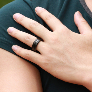 Anillos baratos de acero inoxidable chapado en oro de alto pulido al por mayor <span class=keywords><strong>Europa</strong></span> América nuevo anillo de joyería de acero inoxidable negro para hombres - Product Image 4