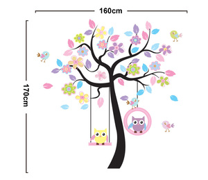 Kinder zimmer dekorative abnehmbare 3d eule baum wand aufkleber - Product Image 5